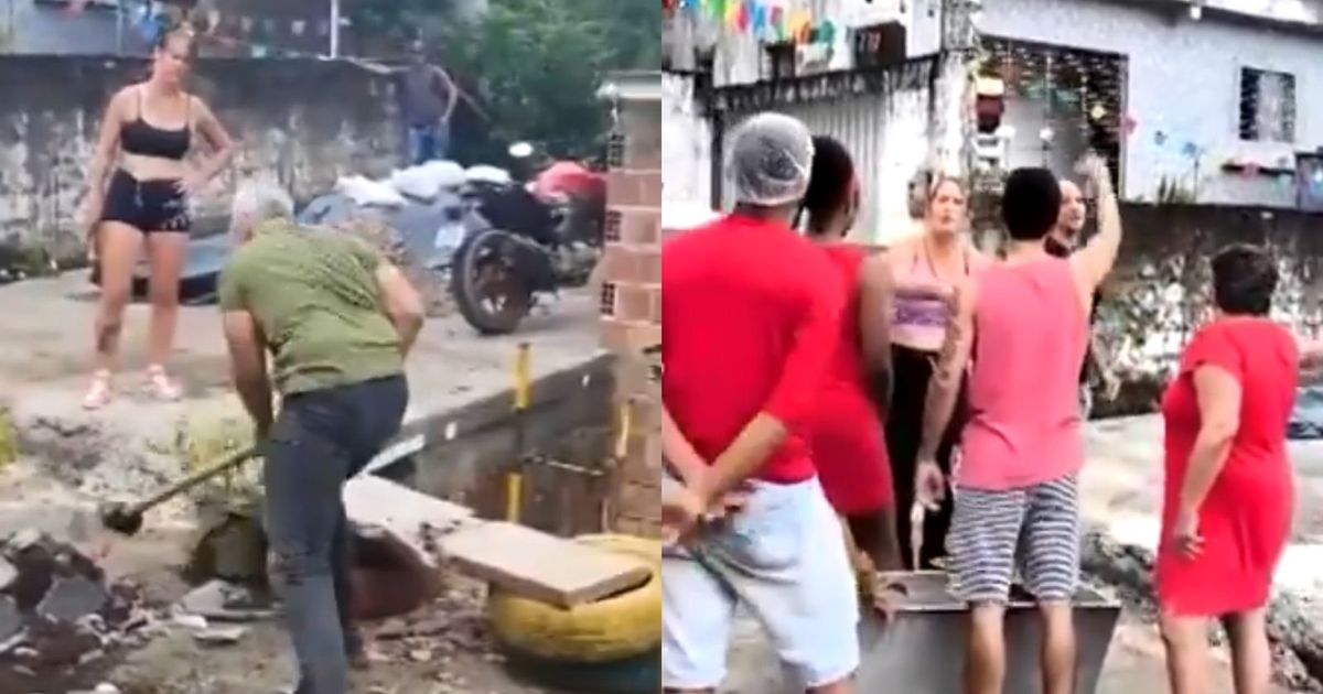 Momento em que o homem depreda o terreiro